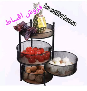 جا سیب زمینی و پیاز گردون ۴ طبقه قابل شستشو سبد سیبزمینی و پیاز