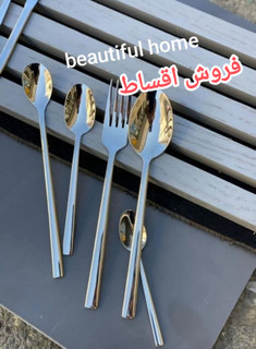 سرویس قاشق و چنگال درجه یک 24 نفره 144 پارچه دهانه فارسی یونیک آلمان ۵ میل ضخیم نقره ای (بدون چمدون)