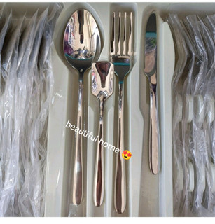 سرویس قاشق و چنگال 30 نفره 156 پارچه دهانه فارسی نقره ای یونیک آلمان اصلی ۵ میل ضخیم با چمدون
