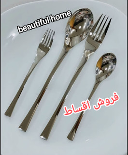 سرویس قاشق و چنگال درجه یک 24 نفره 120 پارچه دهانه اروپایی نقره ای یونیک آلمان اصلی ۶ میل ضخیم (بدون چمدون)